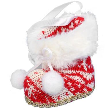 Ozdoba bożonarodzeniowa zawieszka wełniana BUCIK 7 cm