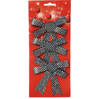 Zestaw 3 wstążek metalizowanych 10 cm kolor czarny