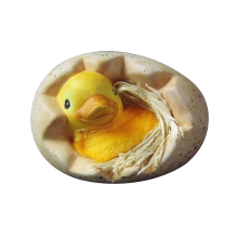 Ceramiczny kurczaczek z żółtym futerkiem 9x6 cm