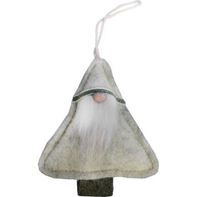 Ozdoba bożonarodzeniowa zawieszka MIKOŁAJ z materiału 12 cm kremowa