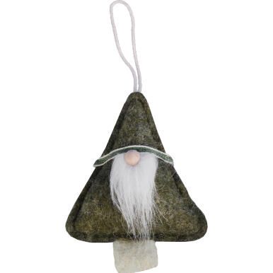 Ozdoba bożonarodzeniowa zawieszka MIKOŁAJ z materiału 12 cm zielona