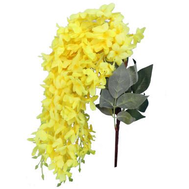 BUKIET SZTUCZNYCH BZÓW W KOLORZE ŻÓŁTYM, WYSOKOŚĆ 54 CM