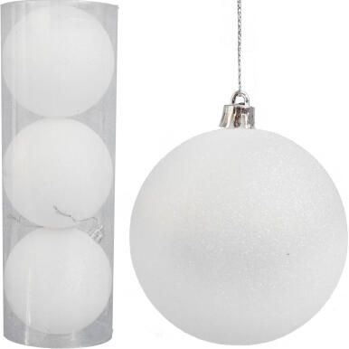 Zestaw 3 bombek śnieżnych opalizujących 8 cm