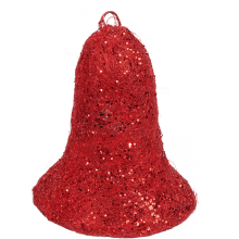 Dzwon z sizalu czerwony z brokatem 20cm