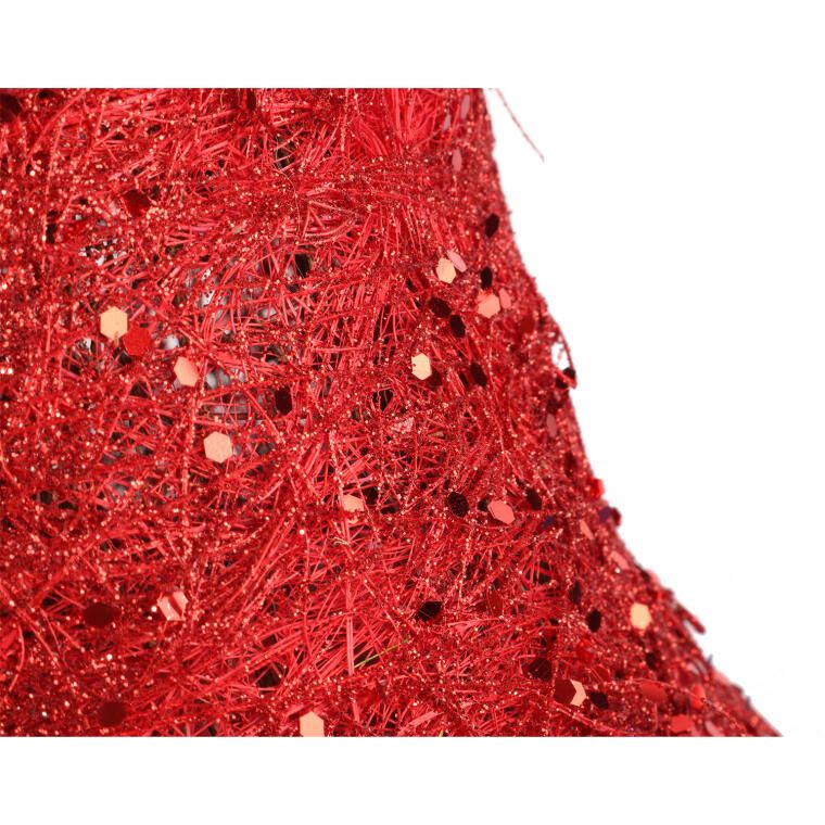 Dzwon z sizalu czerwony z brokatem 20cm