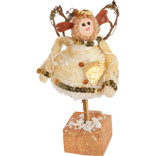 Uśmiechnięty Aniołek z Sizalu 18cm - Świąteczna Figurka Dekoracyjna