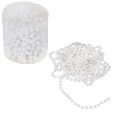 BIAŁE KORALE NA SZPULI 6 MM, DŁUGOŚĆ 4 M