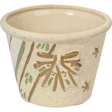 Świąteczna osłonka z ceramiki kremowa KOKARDKIA 9 cm