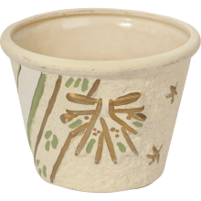 Świąteczna osłonka z ceramiki kremowa KOKARDKIA 9 cm