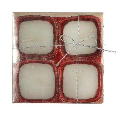 Zestaw 4 Ceramicznych Świeczek Świątecznych