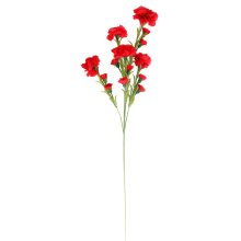 Goździki Sztuczne na Gałązce, 15 Szczegółowych Kwiatów, Kolor Czerwony, Wysokość 86 cm