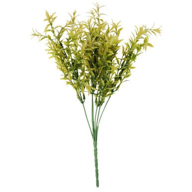 BUKIET 6 GAŁĄZEK BUKSZPANU 34 CM KOLOR ZIELONO ŻÓŁTY