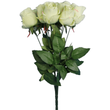 Zielony bukiet 9 sztucznych róż wysokości 45 cm o wysokiej jakości