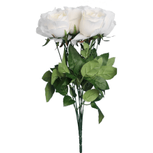 Biały Bukiet 9 Sztucznych Róż Wyglądających Jak Żywe o Wysokości 45 cm