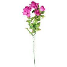 Gałązka z 4 Sztucznymi Różami Fioletowymi - Wyglądają Jak Żywe, Wysokość 80 cm