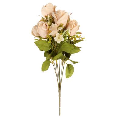 BUKIET 11 RÓŻ KOLOR PUDROWY KREM - WYSOKOŚĆ 54 CM