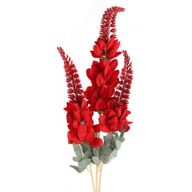 GLICYNIA GAŁĄZKA 3 KWIAT&Oacute;W 96 CM KOLOR CZERWONY