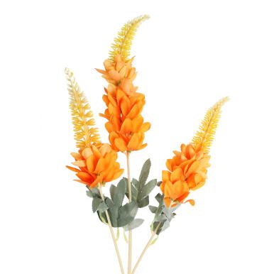 GLICYNIA GAŁĄZKA 3 KWIATÓW 96 CM KOLOR POMARAŃCZOWY