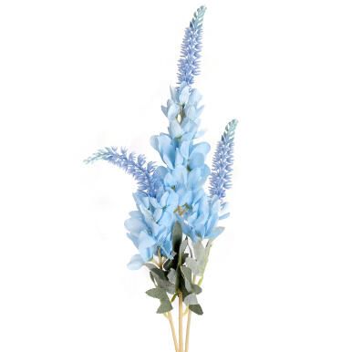 GLICYNIA GAŁĄZKA 3 KWIATÓW 96 CM KOLOR JASNO NIEBIESKI