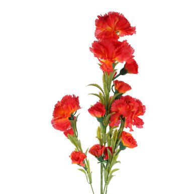 Gałązka z 15 pomarańczowymi goździkami - kwiaty sztuczne wysokiej jakości