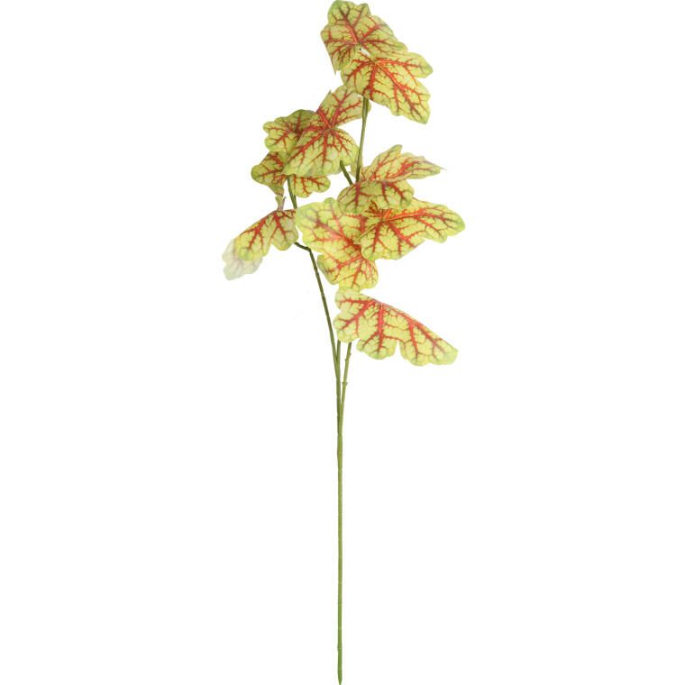 CALADIUM GAŁĄZKA LIŚCI OZDOBNYCH 82 CM KOLOR ZIELONO CZERWONY