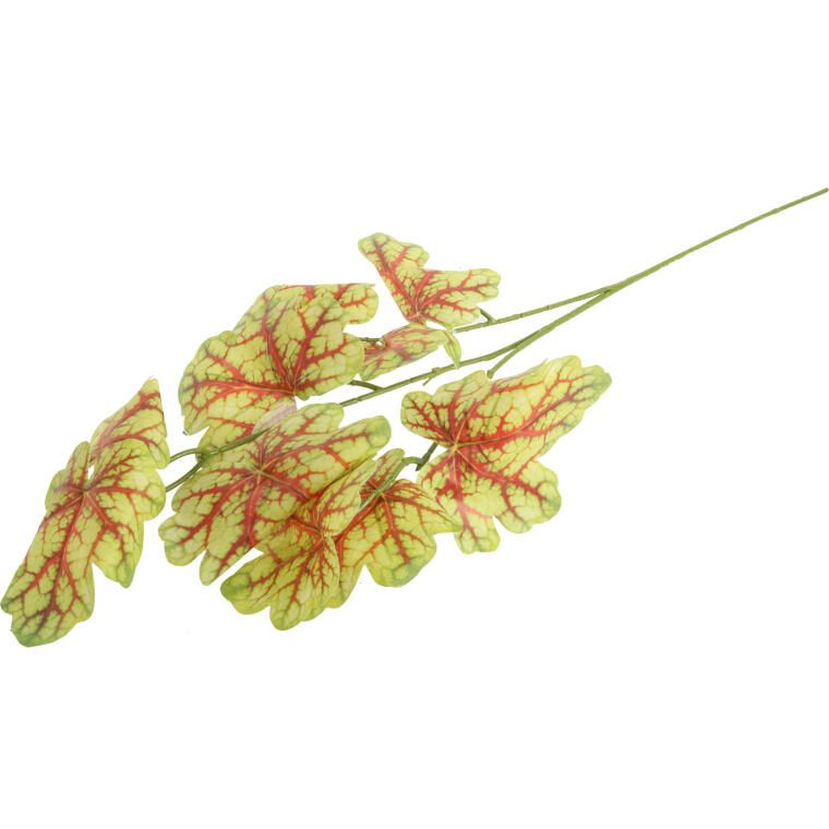 CALADIUM GAŁĄZKA LIŚCI OZDOBNYCH 82 CM KOLOR ZIELONO CZERWONY