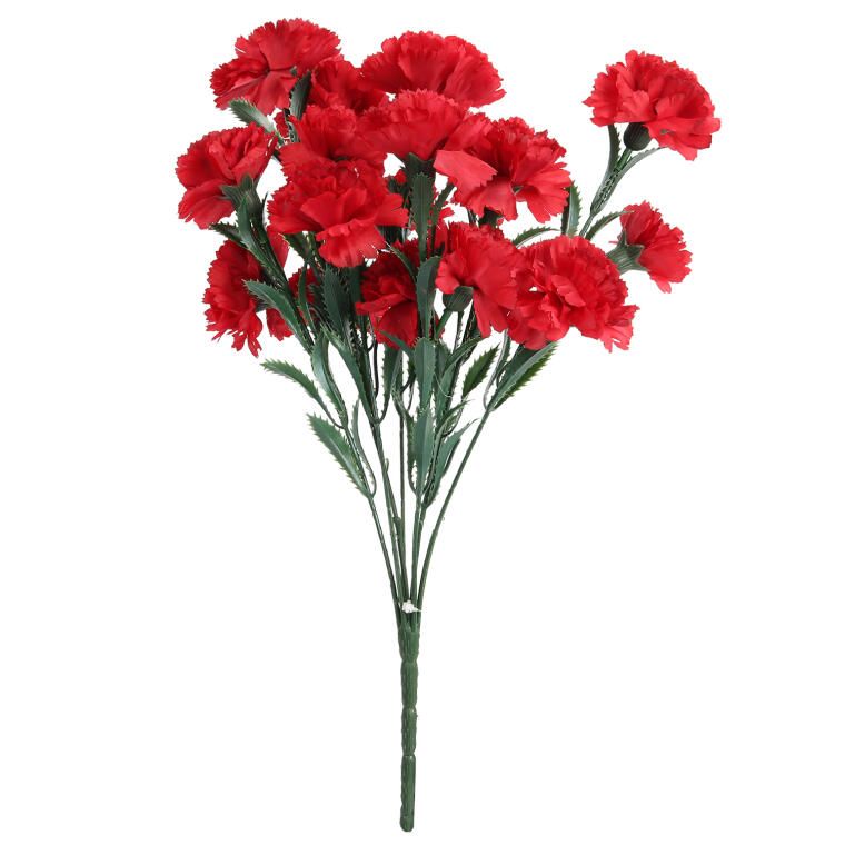 GOŹDZIKI BUKIET 15 KWIATÓW 42 CM KOLOR CZERWONY
