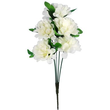 Sztuczny Bukiet Białych Chryzantem 36 cm - Idealny na Wszystkich Świętych
