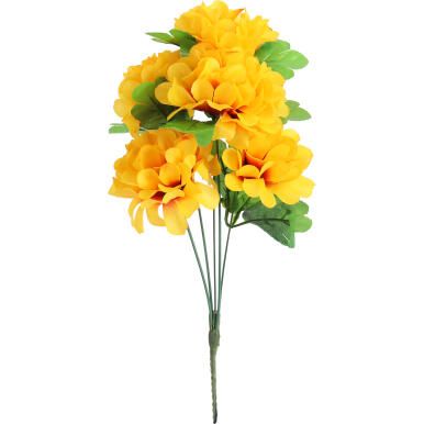 	Bukiet 5 chryzantem 36 cm kolor ż&oacute;łty