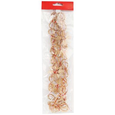 Łańcuch dekoracyjny ze słomy w gwiazdki