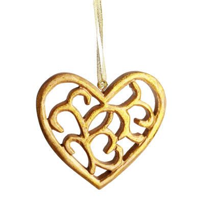 ZAWIESZKA DEKORACYJNA SERCE AŻUROWE 10 CM