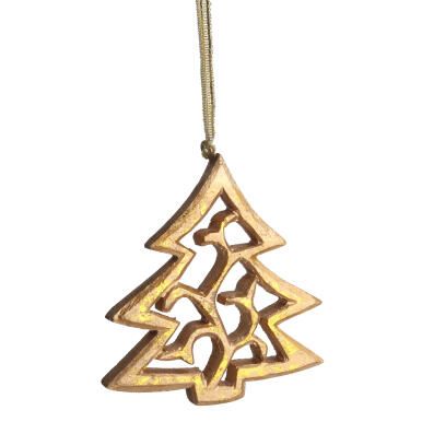 ZAWIESZKA DEKORACYJNA CHOINKA AŻUROWA 10 CM