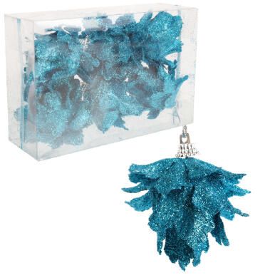 KPL.6 BOMBEK PLASTIKOWYCH KWIATY 7 CM TURKUSOWE