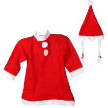 Czerwony Komplet Świąteczny dla Dzieci: Sukienka i Czapka w Stylu Śnieżynki