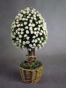 Białe Wielkanocne Drzewko w Koszyku - 22cmx10cm