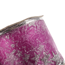 Wstążka dekoracyjna 6.5 cm na szpuli fioletowa