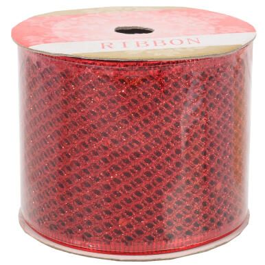 Wstążka dekoracyjna 10 m na szpuli czerwona