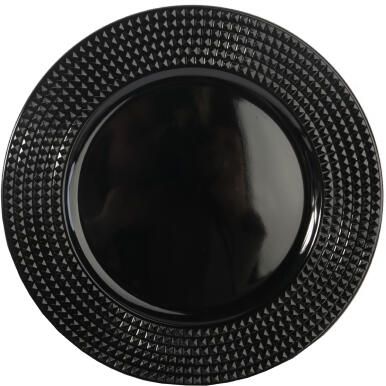 Podtalerz Dekoracyjny Kwadraciki Czarny 33 cm - Uzupełnienie Stołu na Święta i Uroczystości
