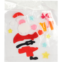 Naklejki Świąteczne Żelowe Mikołaj 20cm - Samoprzylepne, Bezklejowe, Bezpieczne dla Dzieci, do Okien i Mebli