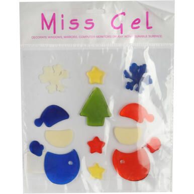 Żelowe Naklejki Świąteczne z Mikołajem na Okno - Samoprzylepne, Bezpieczne Dla Dzieci, Wielkość 20cm