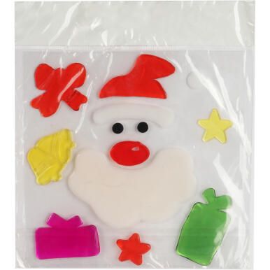 NAKLEJKI ŻELOWE SAMOPRZYLEPNE NA OKNO Z MIKOŁAJEM 20 CM II