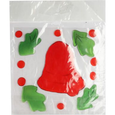 Żelowe Naklejki na Okno z Motywem Dzwonka - Świąteczne Dekoracje Samoprzylepne 20 cm