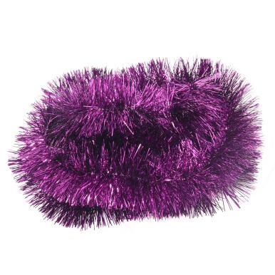 Fioletowy Łańcuch Choinkowy z Metalizowanej Folii, 7 cm x 2 m