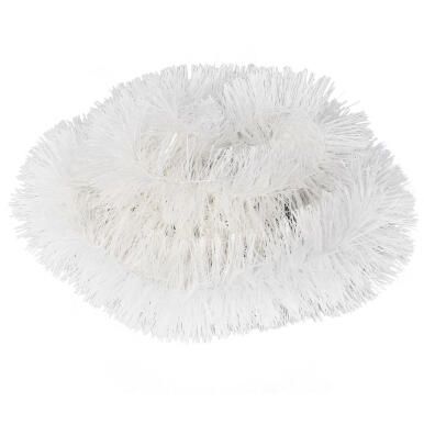 Biały Łańcuch Choinkowy z Metalizowanej Folii, 7 cm x 200 cm