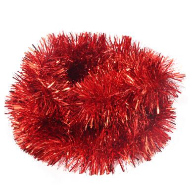 Czerwony gęsty łańcuch choinkowy z folii metalizowanej GC 10cm 3m marki Goliat