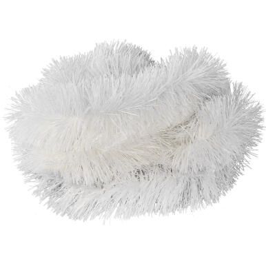 Gęsty Łańcuch Choinkowy Goliat z Białej Metalizowanej Folii 10cm x 300cm