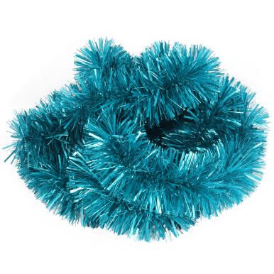 Turkusowy Łańcuch Choinkowy Lux Goliat - 7cm x 2m Metalo-foliowy