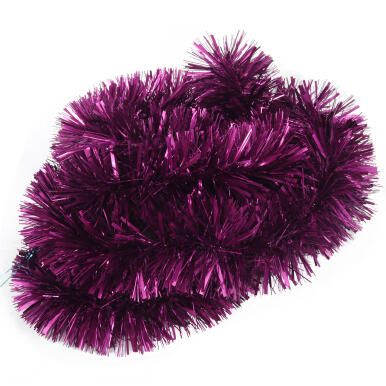 Łańcuch choinkowy Goliat, różowy, z folii metalizowanej, 7cm x 2m