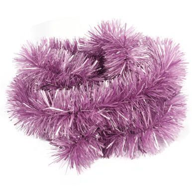 Różowy Gęsty Łańcuch Choinkowy Goliat 10cm x 3m z Folii Metalizowanej