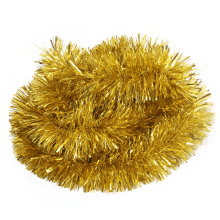 Złoty łańcuch choinkowy Goliat, folia metalizowana, gęsta struktura, 10cm x 3m